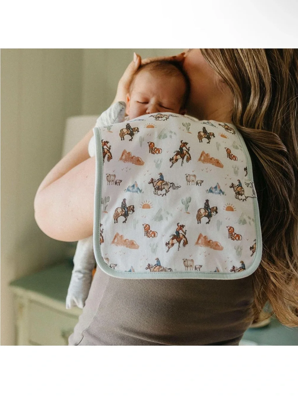 Copper Pearl Premium Baby Burp Cloths Western Style Boone